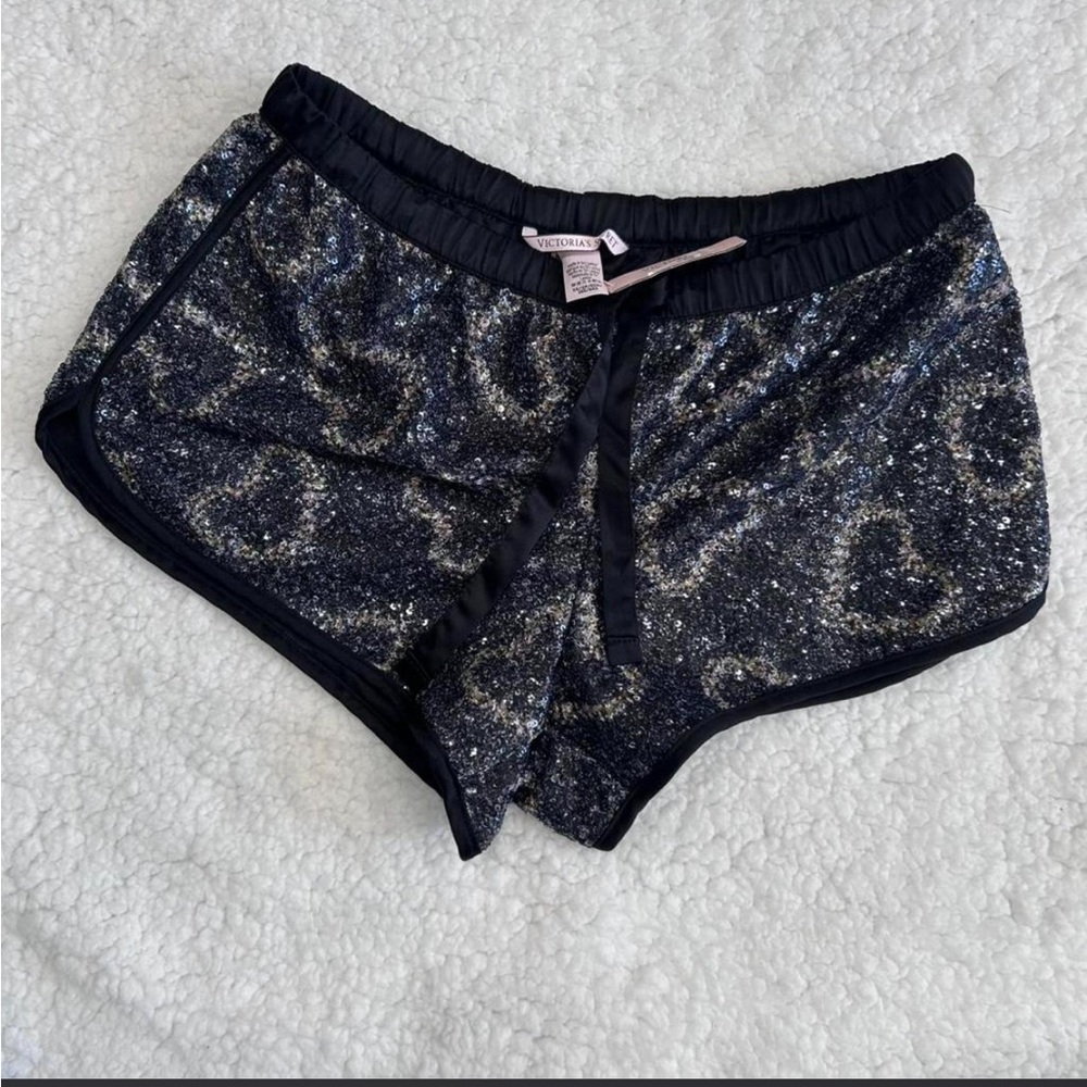 Victoria's Secret black and silver sequin shorts size XS original price $40